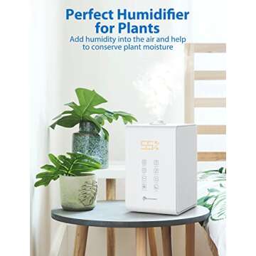 Elechomes Humidifier for Large Room Bedroom Plants, SH8820 Warm and Cool Mist Humidifiers, 5.5L Top Fill Vaporizer with Remote Control, Ultra Quiet, LED Display, Humidity Sensor, Auto Shut-off, White