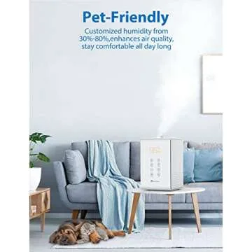 Elechomes Humidifier for Large Room Bedroom Plants, SH8820 Warm and Cool Mist Humidifiers, 5.5L Top Fill Vaporizer with Remote Control, Ultra Quiet, LED Display, Humidity Sensor, Auto Shut-off, White