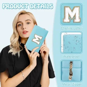 Chic Small Travel Initial Preppy Makeup Bag for Women