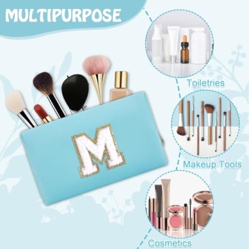 Chic Small Travel Initial Preppy Makeup Bag for Women