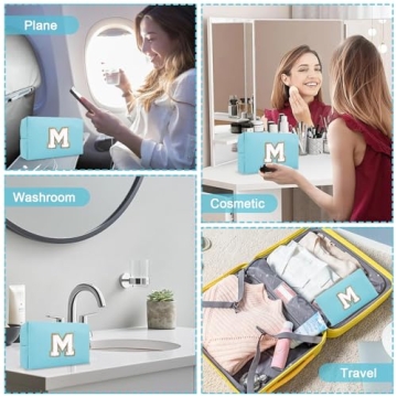 Chic Small Travel Initial Preppy Makeup Bag for Women