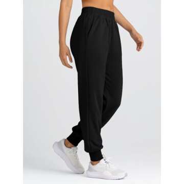 Yovela Sweatpants Women Baggy High Waisted Sweat Pants Fall Clothes Casual Joggers Y2k Aesthetic 2024 2025 Winter Spring Fashion Trendy Warm Outfits Cute Comfy Tall Trousers with Pockets Black XL