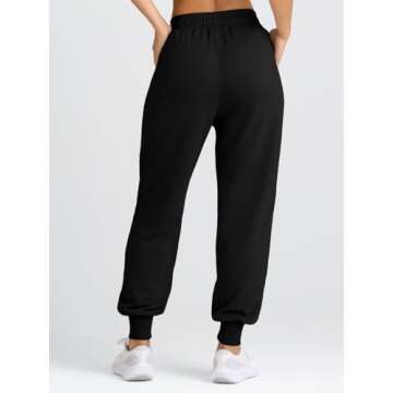 Yovela Sweatpants Women Baggy High Waisted Sweat Pants Fall Clothes Casual Joggers Y2k Aesthetic 2024 2025 Winter Spring Fashion Trendy Warm Outfits Cute Comfy Tall Trousers with Pockets Black XL