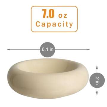 KTLECL 6.1 Inch Cat Bowls, 7 oz Ceramic Cat Food Bowl, Whisker Fatigue Relief Cat Bowl, Anti-Vomitin...