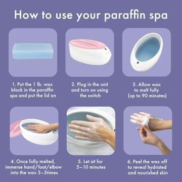 True Glow by Conair Paraffin Wax Machine for Hand and Feet - Paraffin Bath for Hands - Includes 1lb. Moisturizing Paraffin Wax - Pink