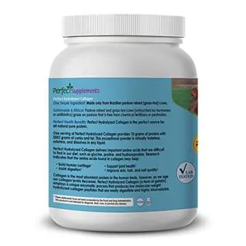 Perfect Supplements – Unflavored Hydrolyzed Collagen Powder for Men and Women - Collagen Peptides - Mix in Hot Cold Liquids, Grass Fed, Easy Absorption, 660 Grams