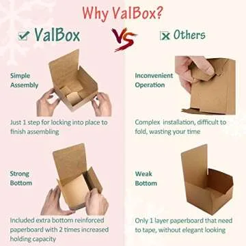 ValBox 4x4x4 Brown Gift Boxes for Crafting & Gifting