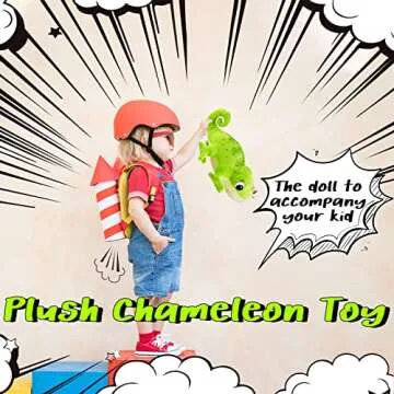 Zhanmai Plush Chameleon Toy - Cute and Soft 11.8 Inch