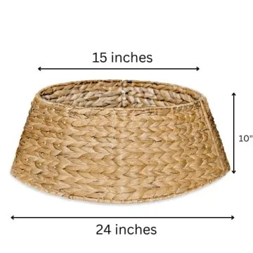 Natural Woven Christmas Tree Collar for Holiday Elegance