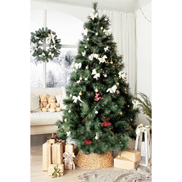 Natural Woven Christmas Tree Collar for Holiday Elegance