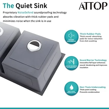 ATTOP 32" Double Bowls Undermount Kitchen Sink