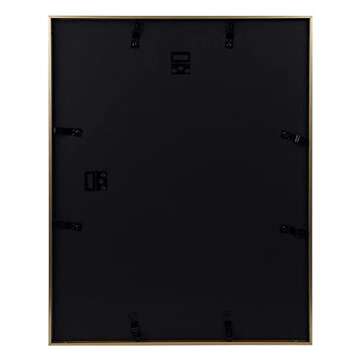 Frametory, 16x20 Metal Picture Frame with Mat for 11x14 Picture & Real Glass, Aluminum Photo Frame Collection (Gold, 1 Pack)