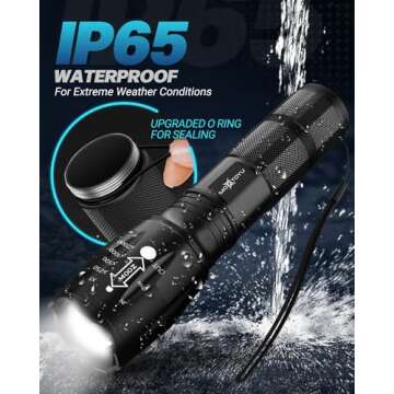 MOXTOYU Flashlight 2 Pack, 5 Modes 2000 Lumen Tactical LED Flash Light, High Lumens Bright Waterproof Flashlights, Zoomable Flash Lights for Camping, Emergencies, Outdoor, Home, Gift for Men Adult