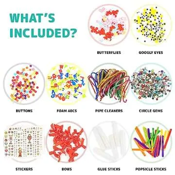 Kraftic Arts and Crafts Supplies Set for Kids Ages 4-8