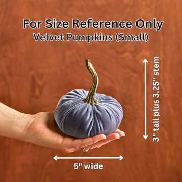 Set of 4 Small Artisan Velvet Pumpkins for Autumn Decor