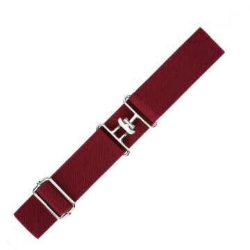 FREE RIDE EQUESTRIAN Belts, Horseback Riding Belts for Women, Stretchable And Comfortable Waist Belt (Burgundy with Silver Surcingle)