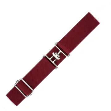 FREE RIDE EQUESTRIAN Belts, Horseback Riding Belts for Women, Stretchable And Comfortable Waist Belt (Burgundy with Silver Surcingle)