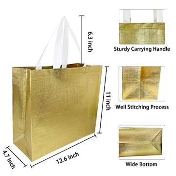 MUMULIDA Reusable Gift Bags 15 PACK Grocery Bag Shopping Tote Bags with Handles Gift Bags Bulk for C...