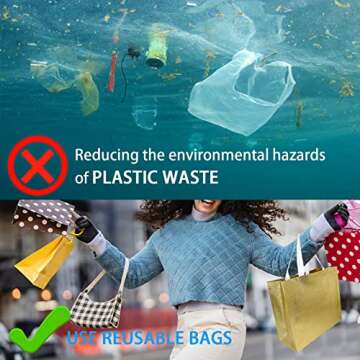 MUMULIDA Reusable Gift Bags 15 PACK Grocery Bag Shopping Tote Bags with Handles Gift Bags Bulk for Christmas Gifts Bachelorette Party Wedding Birthday Party Favors (Gold)