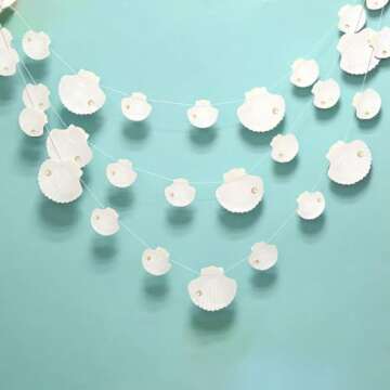 Cheerland Seashell Garland for Under The Sea Decorations