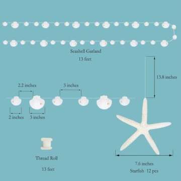 Cheerland Seashell Garland for Under The Sea Decorations