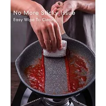 JEETEE Pots and Pans Set Nonstick 20PCS, Granite Coating Induction Compatible with Frying Saucepan, Sauté Pan, Grill Cooking Pots, PFOA Free, (Grey, Cookware Set)