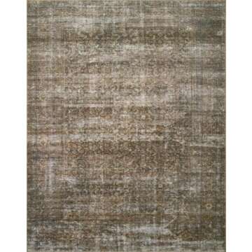 Loloi Amber Lewis Billie Collection, Tobacco & Rust 8'-6" x 11'-6" Area Rug – Antique & Distressed Accent Rugs for Living Room, Bedroom, Entryway & Hallway, No Shed High Traffic Area Home Decor Rug