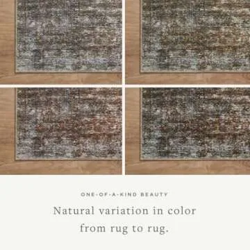 Loloi Amber Lewis Billie Collection, Tobacco & Rust 8'-6" x 11'-6" Area Rug – Antique & Distressed Accent Rugs for Living Room, Bedroom, Entryway & Hallway, No Shed High Traffic Area Home Decor Rug