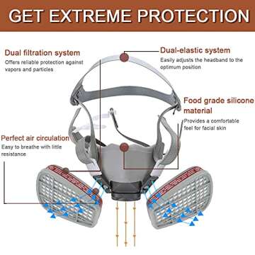 EROCK Half Face Respirator 6200 - Superior Comfort & Filtration