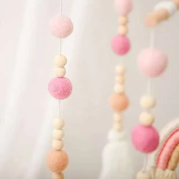 Charming Baby Crib Mobile with Colorful Wool Felt Balls