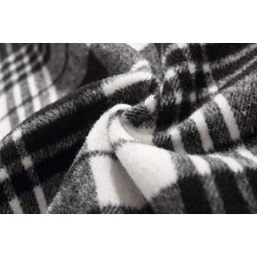 Midi Skirts for Women Midi Length High Waisted Black Maxi Skirt A Line Work Vintage Ladies Plaid Pleated Skirt with Pockets Fall Winter Dresses 2024, Black&White, M