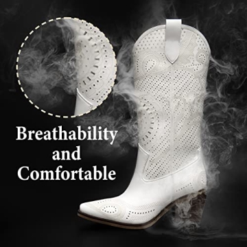 Women's White Cowgirl Boots - Elegant Western Style Footwear