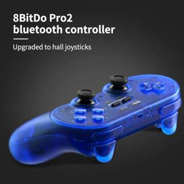 AKNES 8Bitdo Pro 2 Bluetooth Controller, Hall Effect Joystick Update, Gaming Controller Compatible w...