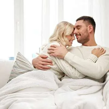 Bedsure Sherpa Fleece Throw Blanket for Couch - Thick and Warm, Soft Fuzzy Plush Throw Blanket for Winter, White, 50x60 Inches