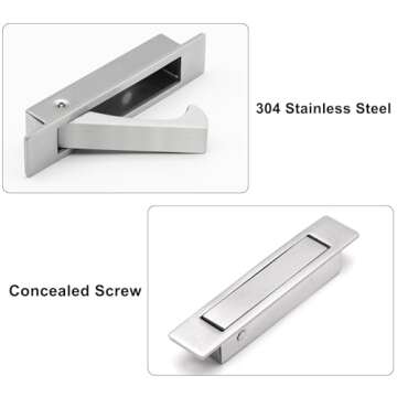 Dontay Pocket Door Pull Handle – Elegant Stainless Steel Edge Pull for Any Door