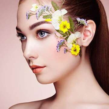 eBoot 72 Pcs Dried Pressed Flowers for Resin Molds Real Pressed Flowers Dry Leaves Bulk Natural Herbs Kit for Scrapbooking DIY Art Crafts Jewelry Molds Candle Soap Making Nails Decor(Elegant Style)