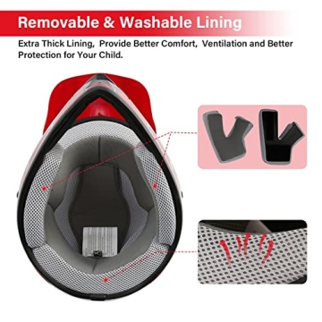 TCMT Dot Youth Motocross Helmet with Goggles & Gloves