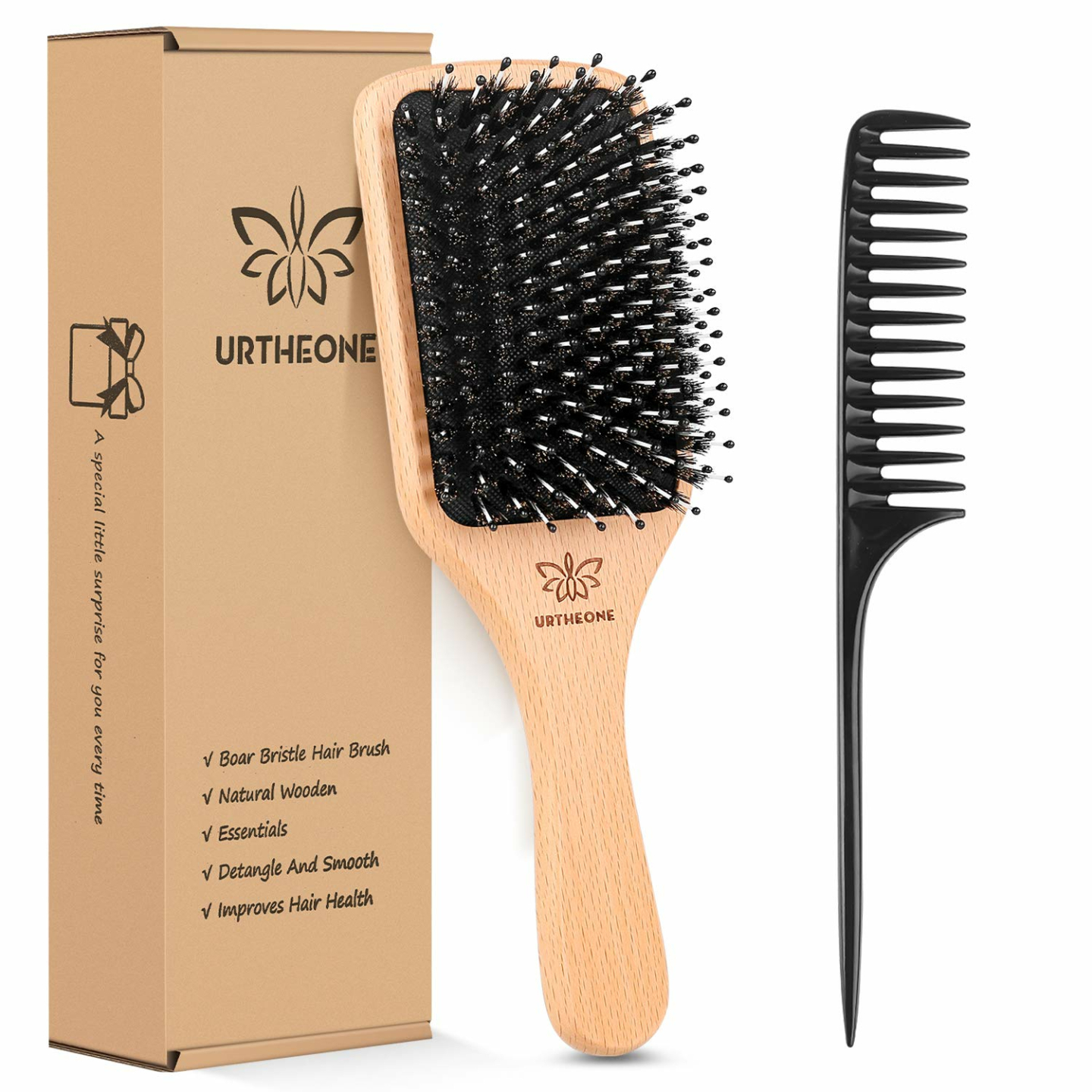 KidsBest Boar Bristle Hair Brush for All Hair Types