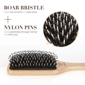 KidsBest Boar Bristle Hair Brush for All Hair Types