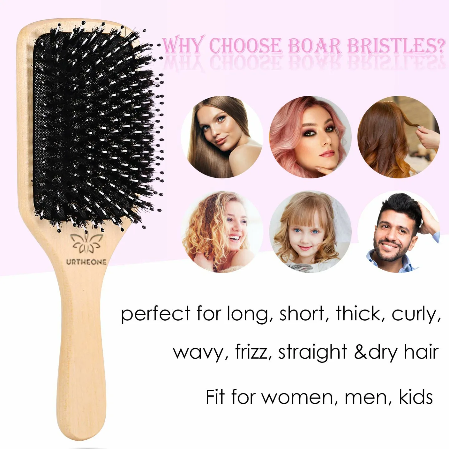 KidsBest Boar Bristle Hair Brush for All Hair Types