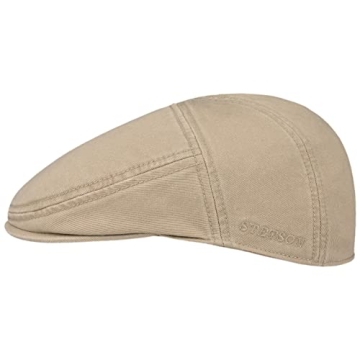 Stylish Stetson Paradise Cotton Flat Cap for Men - Beige 7-7 1/8