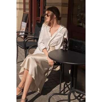 Zeagoo Silk Skirts for Women Casual Long High Waist Fishtail Skirt Work S-XL