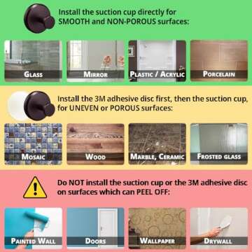 HOME SO Suction Cup Hooks for Shower, Bathroom, Kitchen, Glass Door, Mirror, Tile – Loofah, Towel, Coat, Bath Robe Hook Holder for Hanging up to 15 lbs – Waterproof & Rustproof, Dark Bronze (4-Pack)