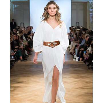 WHIPPY Women Wide Elastic Waist Belt Vintage Wide Stretch Waist Belt Fashion Retro Leather Waistband...