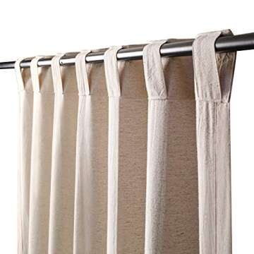 Linen Curtain, Natural Curtains, Flax Linen Curtains, Tab Top Curtains Chritsmas Thanksgiving Curtains Farmhouse curtain Linen Drapes 96" Long curtains Living room curtains 50x96" Set of 2 Natural