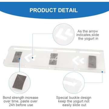 SOPHICO Yogurt Organizer for Fridge, 4 Capacity Yogurt Sliders for Refrigerator, Yogurt Holder with Adhesive Tapes for 3.75 Inch Yogurt, Greek and Vegan Yogurt (Transparent,1 Pack)