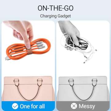 BROWEY Multi Charging Cable, 3 in 1 Charger Cord, 60W USB-C Fast Charge, 4ft Multiple USB Cable Universal Charging Cord with iOS/Type-C/Micro USB, for Phones, iPad, MacBook