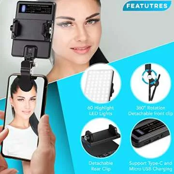 Louva Portable LED Selfie Light - Adjustable Brightness & Color Modes