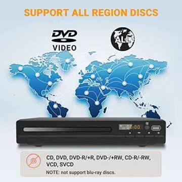 GOKUID 1080P Upscaling Region Free DVD Player