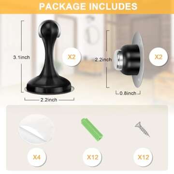 Crosize Magnetic Door Stoppers 2 Pack - Effortless Door Management